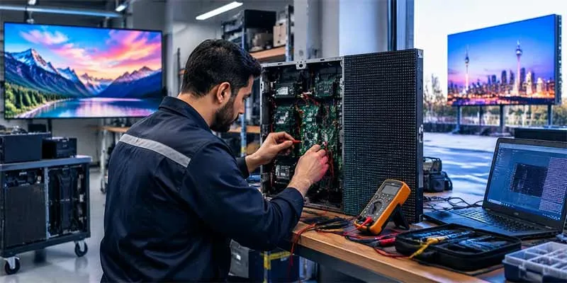 عیب‌یابی نمایشگرهای LED